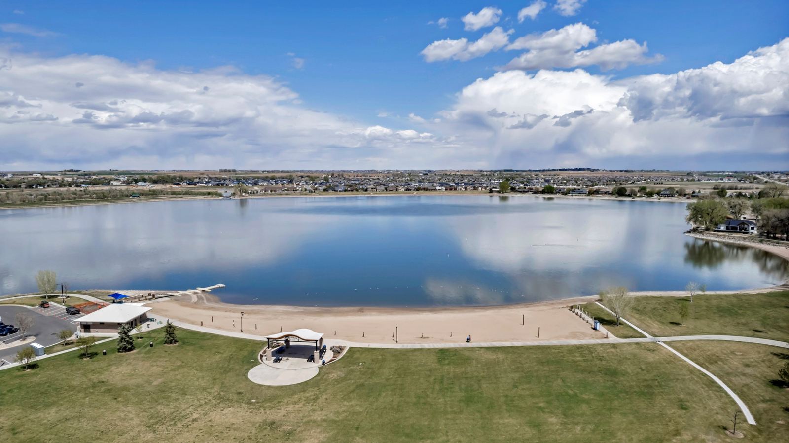 The swim beach at Windsor Lake